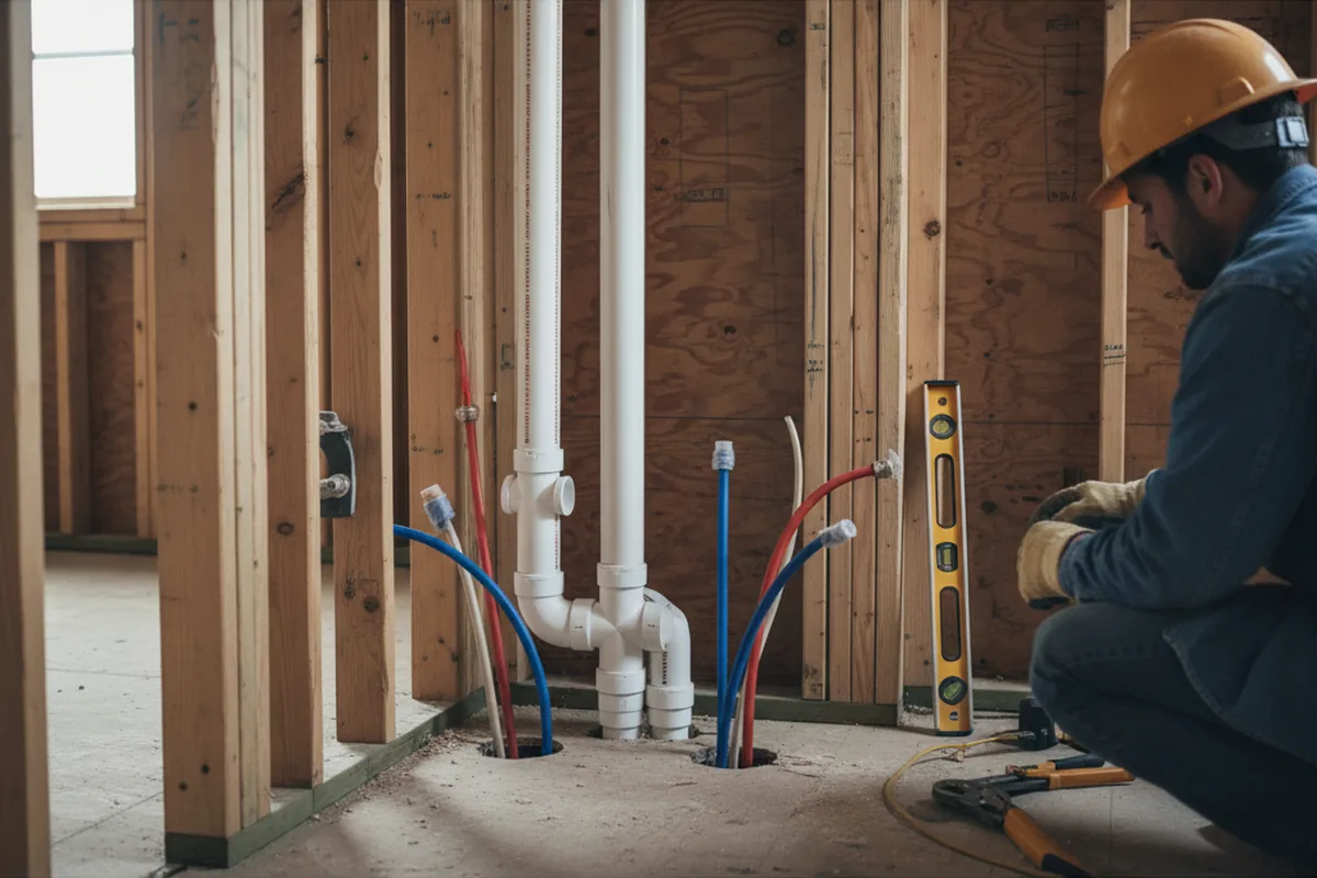 Drain and supply rough-in during Drain Cleaning in Kincaid